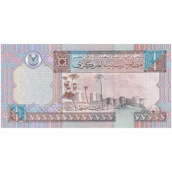 اسکناس 1/4 دینار بدون تاریخ (2002) جماهیریه - تک - UNC63 - لیبی