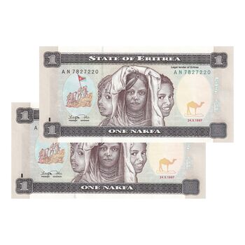 اسکناس 1 ناکفا 1997 دولت اریتره - جفت - UNC63 - اریتره