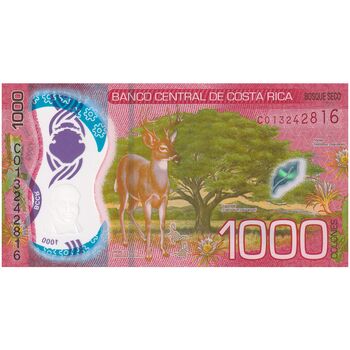 اسکناس 1000 کولون 2019 جمهوری دوم - تک - UNC64 - کاستاریکا