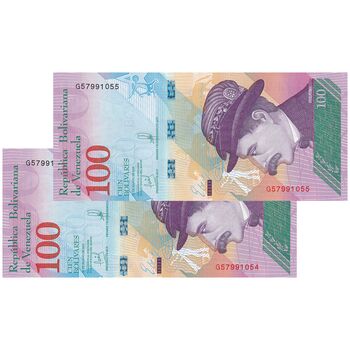 اسکناس 100 بولیوار 2018 جمهوری بولیواری - جفت - UNC64 - ونزوئلا