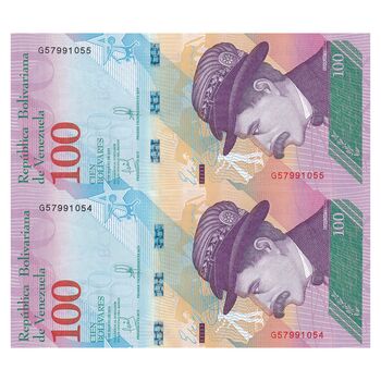 اسکناس 100 بولیوار 2018 جمهوری بولیواری - جفت - UNC64 - ونزوئلا