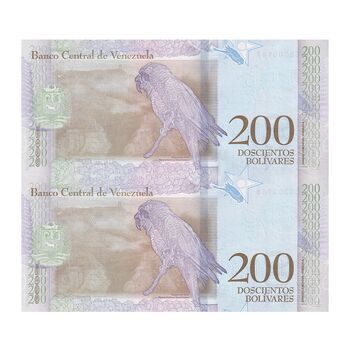 اسکناس 200 بولیوار 2018 جمهوری بولیواری - جفت - UNC63 - ونزوئلا