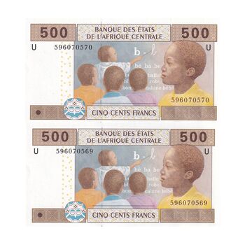 اسکناس 500 فرانک (2011-2017) - L. Abaga-Nchama & S. F. Meke - جفت - UNC63 - آفریقای مرکزی (کامرون)
