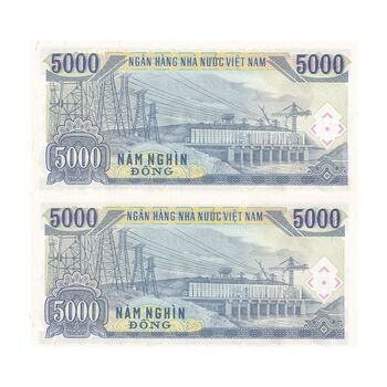 اسکناس 5000 دانگ 1991 جمهوری سوسیالیستی - جفت - UNC63 - ویتنام