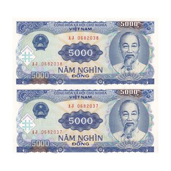 اسکناس 5000 دانگ 1991 جمهوری سوسیالیستی - جفت - UNC63 - ویتنام
