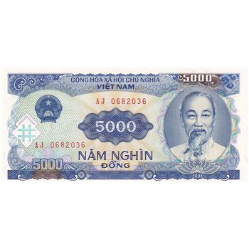 اسکناس 5000 دانگ 1991 جمهوری سوسیالیستی - تک - UNC63 - ویتنام