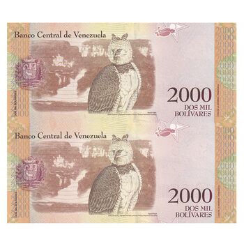 اسکناس 2000 بولیوار 2016 جمهوری بولیواری - جفت - UNC63 - ونزوئلا