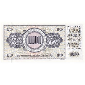 اسکناس 1000 دینار 1974 جمهوری فدرال سوسیالیستی - تک - UNC62 - یوگوسلاوی