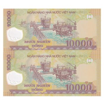 اسکناس 10000 دانگ 2017 جمهوری سوسیالیستی - جفت - UNC65 - ویتنام
