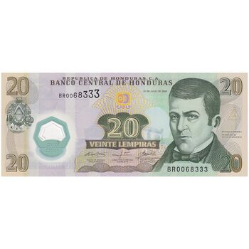 اسکناس 20 لمپیرا 2008 جمهوری - تک - UNC65 - هندوراس