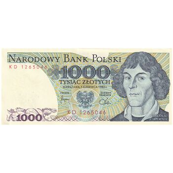 اسکناس 1000 زلوتی 1982 جمهوری خلق - تک - UNC62 - لهستان