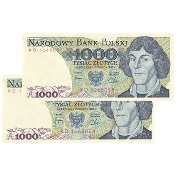 اسکناس 1000 زلوتی 1982 جمهوری خلق - جفت - UNC62 - لهستان