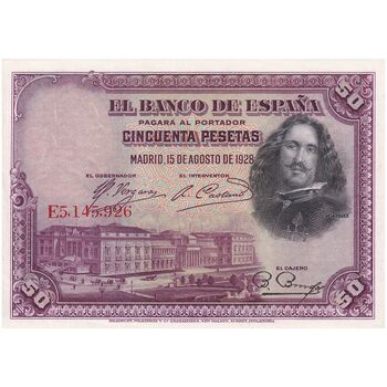 اسکناس 50 پزتا 1928 آلفونسوی سیزدهم - تک - UNC62 - اسپانیا