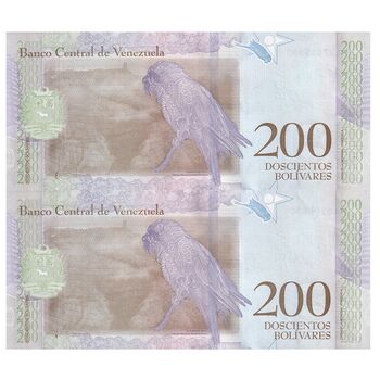 اسکناس 200 بولیوار 2018 جمهوری بولیواری - جفت - UNC62 - ونزوئلا