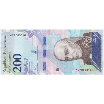 اسکناس 200 بولیوار 2018 جمهوری بولیواری - تک - UNC62 - ونزوئلا