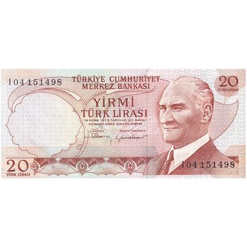 اسکناس 20 لیره بدون تاریخ (1983) سری چهارم جمهوری - تک - UNC62 - ترکیه