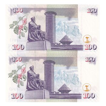 اسکناس 100 شیلینگ 2010 جمهوری - جفت - UNC62 - کنیا