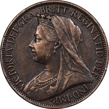سکه 1 فارتینگ 1900 ویکتوریا - AU50 - انگلستان