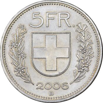 سکه 5 فرانک 2006B دولت فدرال - AU58 - سوئیس