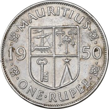 سکه 1 روپیه 1950 جرج ششم - EF45 - موریس