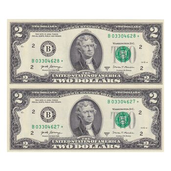 اسکناس 2 دلار 2017 جمهوری فدرال - B (نیویورک) - جفت - UNC63 - آمریکا