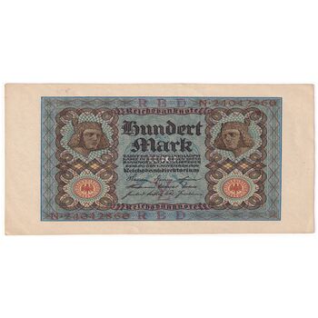 اسکناس 100 مارک 1920 جمهوری وایمار - تک - EF - آلمان