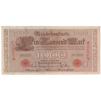 اسکناس 1000 مارک 1910 ویلیام دوم - تک - AU - آلمان