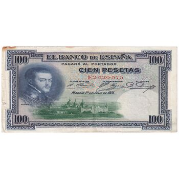 اسکناس 100 پزتا 1925 آلفونسوی سیزدهم - تک - EF - اسپانیا