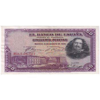 اسکناس 50 پزتا 1928 آلفونسوی سیزدهم - تک - AU - اسپانیا
