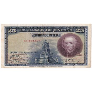 اسکناس 25 پزتا 1928 آلفونسوی سیزدهم - تک - VF - اسپانیا