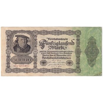 اسکناس 50000 مارک 1922 جمهوری وایمار - تک - VF - آلمان