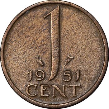 سکه 1 سنت 1951 یولیانا - EF45 - هلند