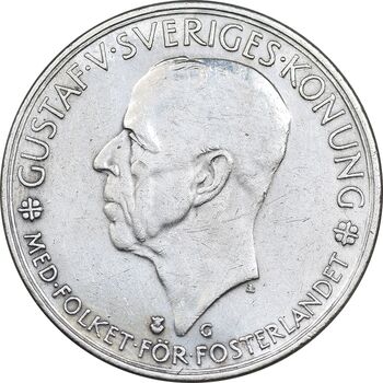 سکه 5 کرون 1935 گوستاو پنجم - EF40 - سوئد