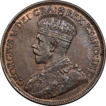 سکه 1 سنت 1915 جرج پنجم - EF45 - کانادا