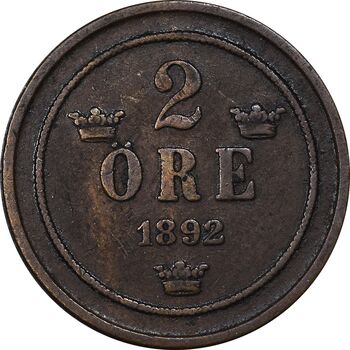 سکه 2 اوره 1892 اسکار دوم - EF40 - سوئد