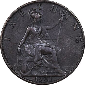 سکه 1 فارتینگ 1901 ویکتوریا - EF40 - انگلستان