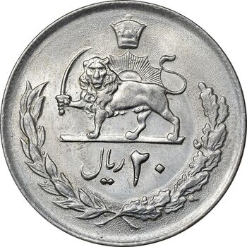 سکه 20 ریال 2537 - MS61 - محمد رضا شاه