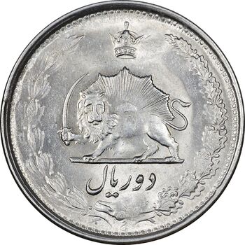 سکه 2 ریال 1323 - MS61 - محمد رضا شاه