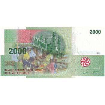اسکناس 2000 فرانک 2005 اتحادیه کومور - تک - UNC64 - کومور