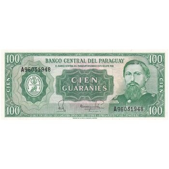 اسکناس 100 گوارانی بدون تاریخ (1992) جمهوری - Rubén Falcón Silva & José Enrique Paéz - تک - UNC63 - پاراگوئه