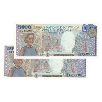 اسکناس 5000 فرانک 1988 جمهوری - جفت - UNC63 - رواندا