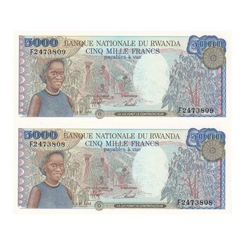 اسکناس 5000 فرانک 1988 جمهوری - جفت - UNC63 - رواندا