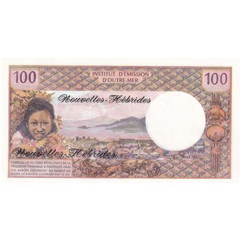 اسکناس 100 فرانک بدون تاریخ (1977) مالکیت مشترک انگلیسی-فرانسوی - Claude Panouillot & Marcel Theron - تک - UNC63 - وانوآتو (نیوهبریدز)