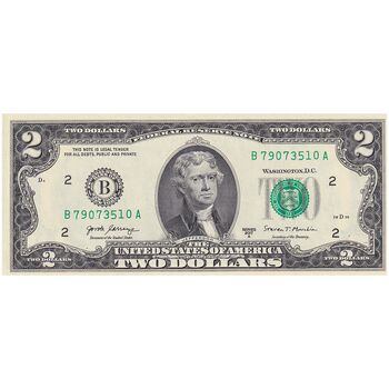 اسکناس 2 دلار 2017 جمهوری فدرال - B (نیویورک) - تک - UNC62 - آمریکا