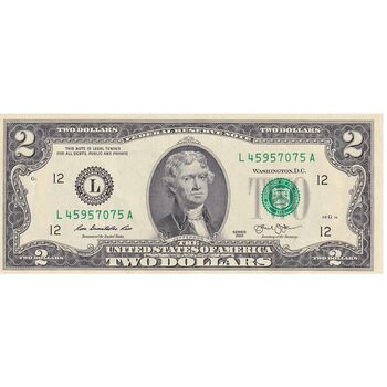 اسکناس 2 دلار 2013 جمهوری فدرال - L (سان فرانسیسکو) - تک - UNC62 - آمریکا