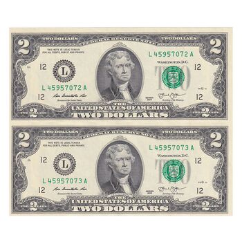 اسکناس 2 دلار 2013 جمهوری فدرال - L (سان فرانسیسکو) - جفت - UNC62 - آمریکا