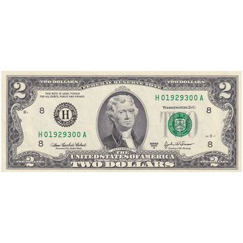 اسکناس 2 دلار 2003 جمهوری فدرال - H (سنت لوئیس) - تک - UNC62 - آمریکا