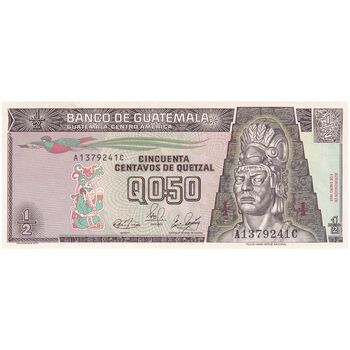 اسکناس 1/2 گواتزال 1989 جمهوری - تک - UNC62 - گواتمالا