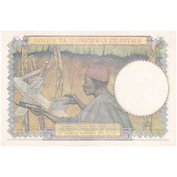 اسکناس 5 فرانک 1943 - تک - UNC62 - آفریقای غربی فرانسه