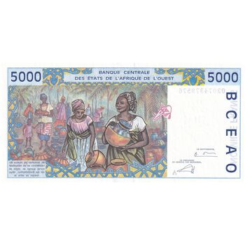 اسکناس 5000 فرانک 2002 - تک - UNC62 - جامعه اقتصادی کشورهای غرب آفریقا (ساحل عاج)